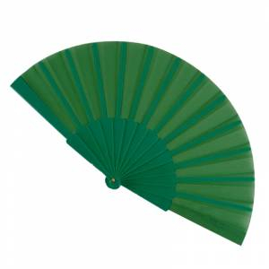 Abanico Económicos - Abanico de tela Verde (con varillas de plástico) (Últimas Unidades) 