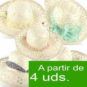 Detalles para la ceremonia - Sombrero - Pamela de Ala Larga Calada con cinta colores surtidos Ref. 47975 