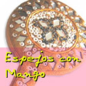 Espejos, Joyeros y Bisuteria - Espejo India con mango (Últimas Unidades) 