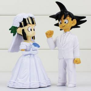 Novios Tarta Divertidos - Muñeco Boda Goku y Chichi 