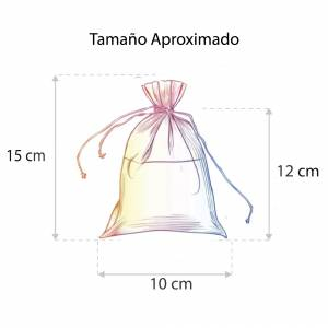 Imagen Tamaño 10x15 cms. Bolsa de organza ROSA 10x15 CAPACIDAD 10x12 cms. 