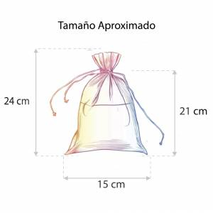 Imagen Tamaño 15x24 cms. Bolsa de organza Turquesa 15x24 capacidad 14x21 cms. (Últimas Unidades) 