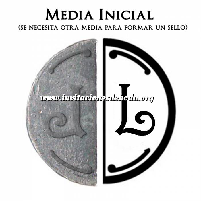 Imagen 2 Iniciales Intercambiables Placa Media Inicial L para sello vacío de lacre (Últimas Unidades) 
