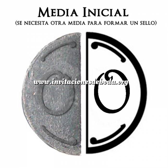 Imagen 2 Iniciales Intercambiables Placa Media Inicial O para sello vacío de lacre (Últimas Unidades) 