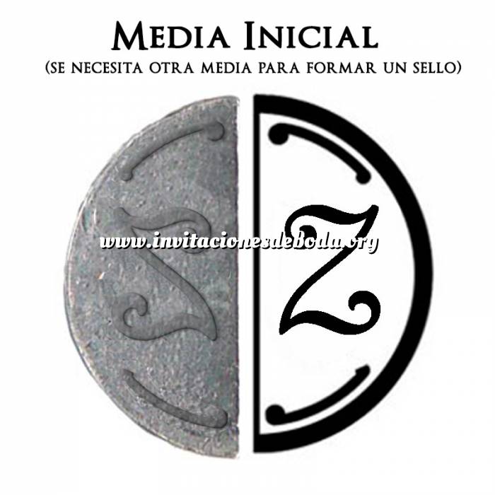 Imagen 2 Iniciales Intercambiables Placa Media Inicial Z para sello vacío de lacre (Últimas Unidades) 