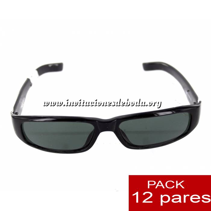 Imagen Gafas de sol Gafas de Sol alargadas negras para bodas ALTA CALIDAD- Mod. 12. PACK 12 uds (Últimas Unidades) 