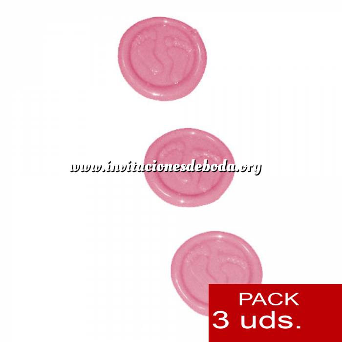 Imagen Sellos adhesivos Sellos de lacre Adhesivos- Pies de bebé rosa 3 uds (Últimas Unidades) 