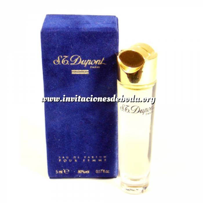 Imagen -Mini Perfumes Mujer S.T. Dupont Eau de Parfum Pour Femme 5ml. Estuche de TERCIOPELO Azul (Ideal Coleccionistas) (Últimas Unidades) 
