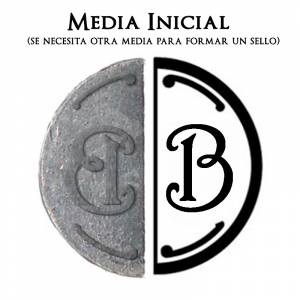 2 Iniciales Intercambiables - Placa Media Inicial B para sello vacío de lacre (Últimas Unidades) 