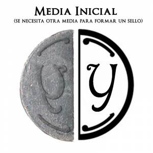 2 Iniciales Intercambiables - Placa Media Inicial Y para sello vacío de lacre (Últimas Unidades) 