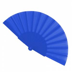 Abanico Económicos - Abanico de tela Azul Oscuro (con varillas de plástico) (Últimas Unidades) 