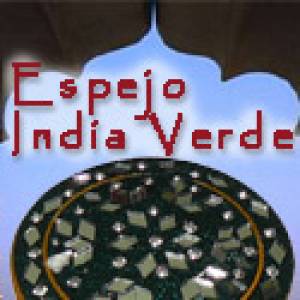 Imagen Espejos, Joyeros y Bisuteria Espejo india redondo (rebordes verdes) 
