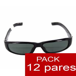 Gafas de sol - Gafas de Sol alargadas negras para bodas ALTA CALIDAD- Mod. 12. PACK 12 uds (Últimas Unidades) 