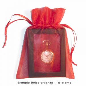 Imagen Tamaño 11x16 cms. Bolsa de organza Rosa 11x16 capacidad 11x14 cms. 